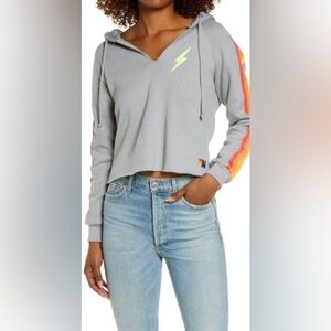 Aviator Nation Bolt Crop Hoodie